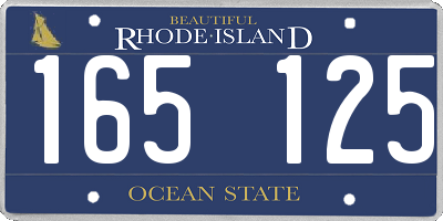 RI license plate 165125