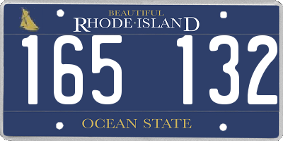RI license plate 165132