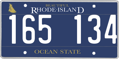 RI license plate 165134
