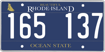 RI license plate 165137