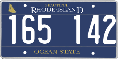 RI license plate 165142