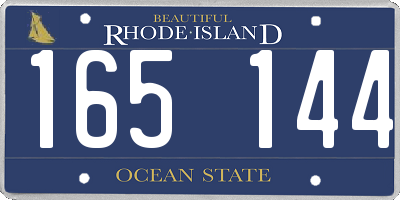 RI license plate 165144