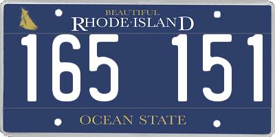 RI license plate 165151