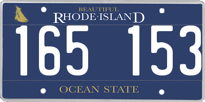 RI license plate 165153