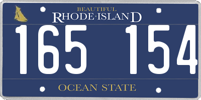 RI license plate 165154