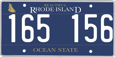 RI license plate 165156