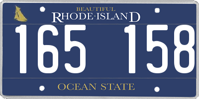 RI license plate 165158