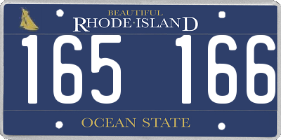 RI license plate 165166