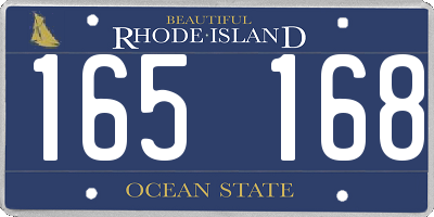 RI license plate 165168