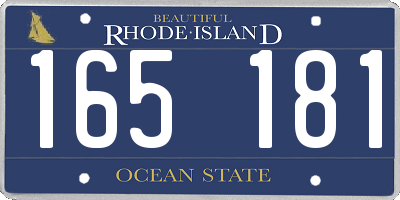 RI license plate 165181