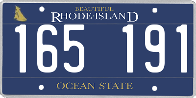 RI license plate 165191