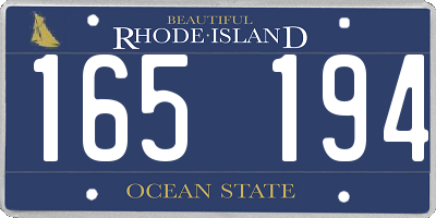 RI license plate 165194