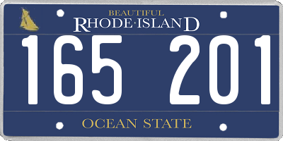 RI license plate 165201