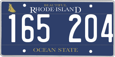 RI license plate 165204