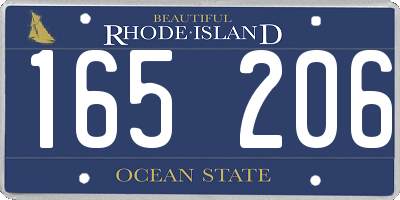 RI license plate 165206