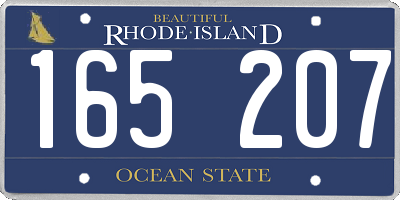 RI license plate 165207