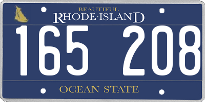 RI license plate 165208