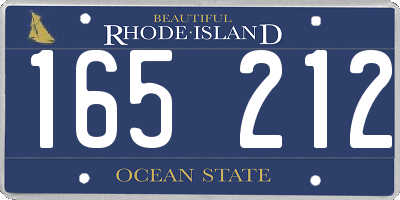 RI license plate 165212