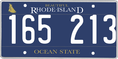 RI license plate 165213