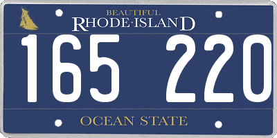 RI license plate 165220