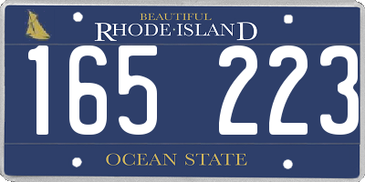 RI license plate 165223