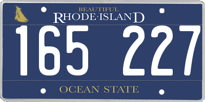 RI license plate 165227