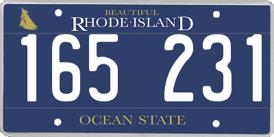 RI license plate 165231