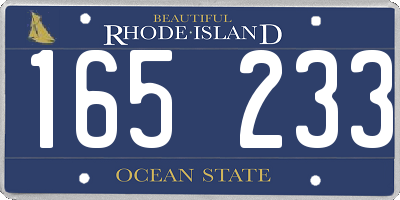 RI license plate 165233