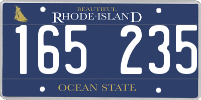 RI license plate 165235