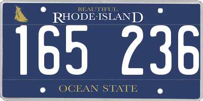RI license plate 165236