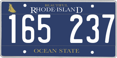 RI license plate 165237