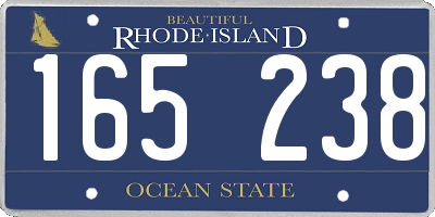 RI license plate 165238