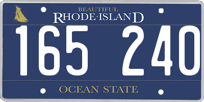 RI license plate 165240