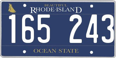 RI license plate 165243