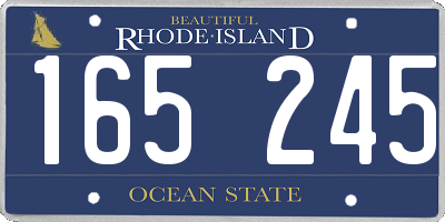RI license plate 165245