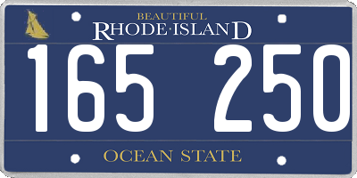 RI license plate 165250