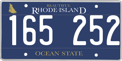 RI license plate 165252