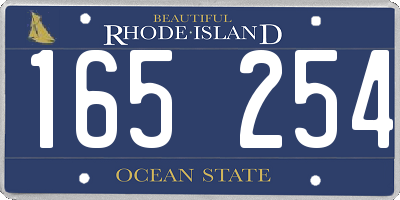 RI license plate 165254