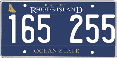 RI license plate 165255