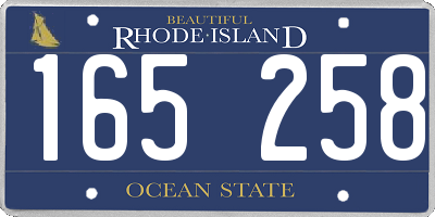 RI license plate 165258