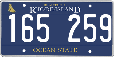 RI license plate 165259