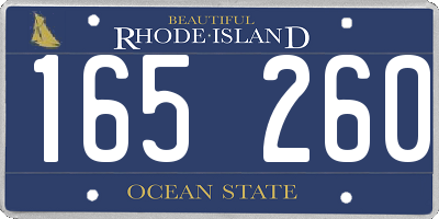 RI license plate 165260