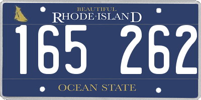 RI license plate 165262
