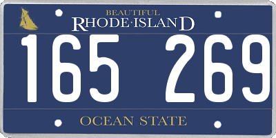 RI license plate 165269