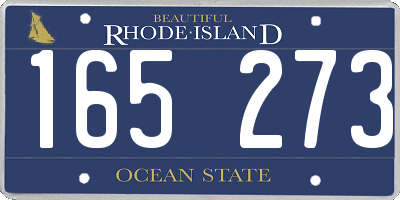 RI license plate 165273