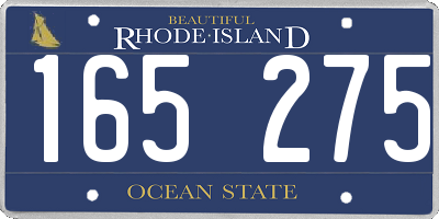 RI license plate 165275