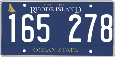 RI license plate 165278