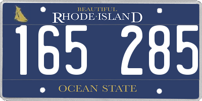 RI license plate 165285