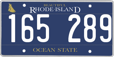RI license plate 165289