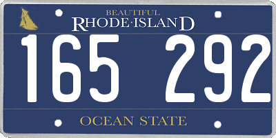 RI license plate 165292